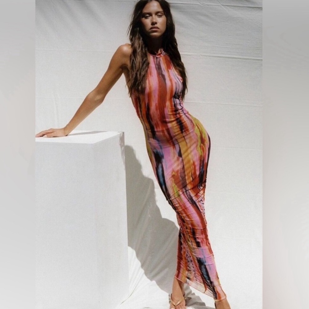 SNDYS ST BARTS MESH MIDI DRESS